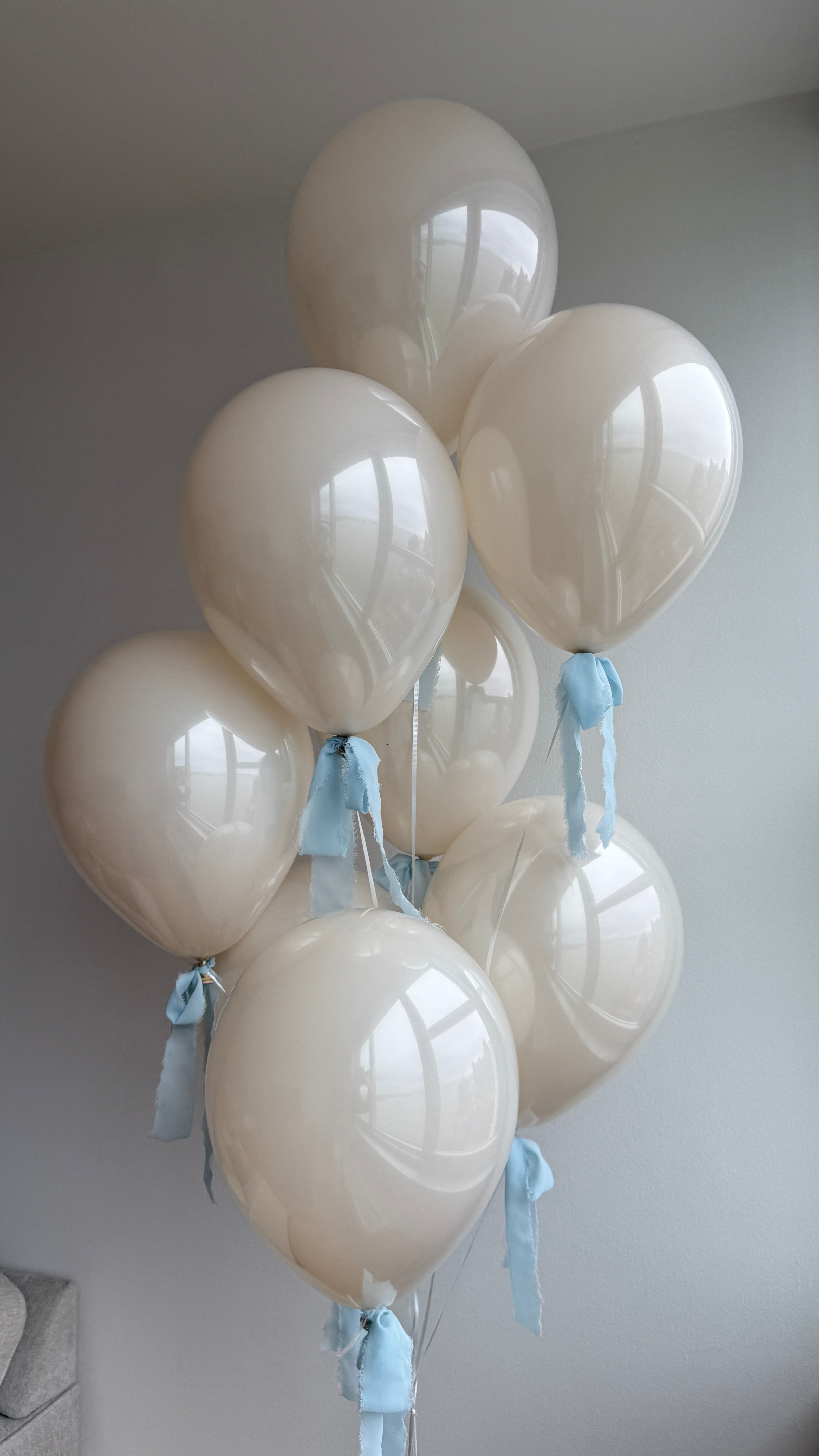 Glass Balloons with chiffon ribbon - Baby Boy / Baby Girl