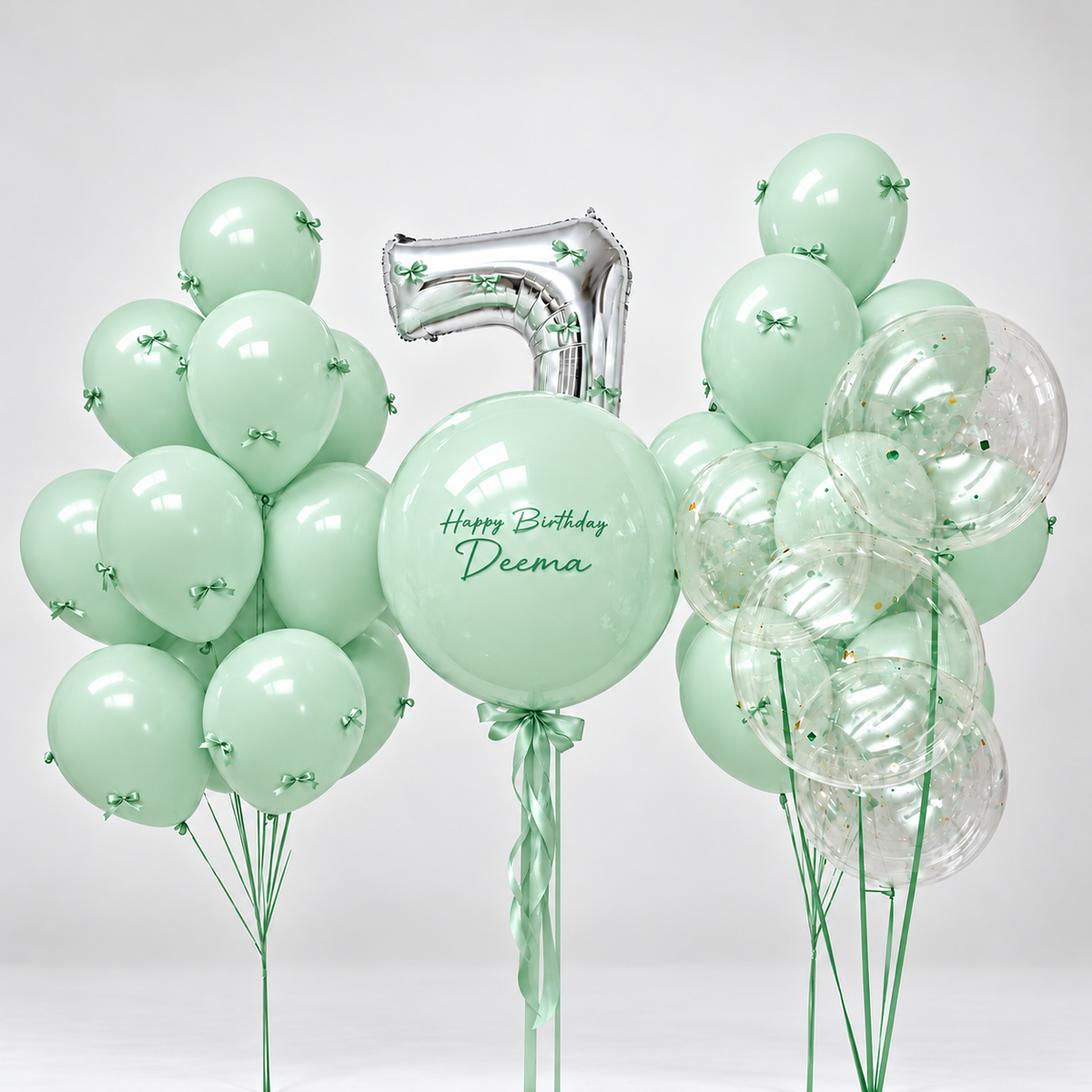 Pastel Bows and Gems Balloon Set (Select Colors)