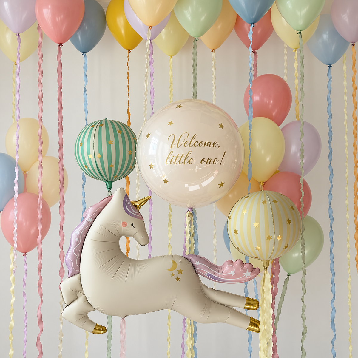 Whimsical Baby Unicorn Balloon Set