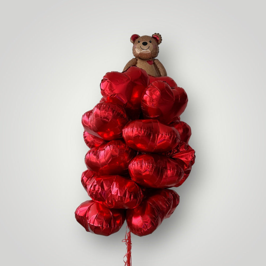 50 Red Hearts and a Lovely Bear