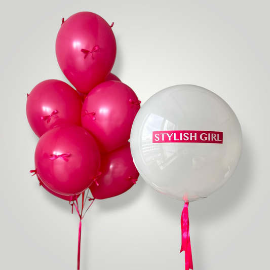 Magenta Bows Balloon Set