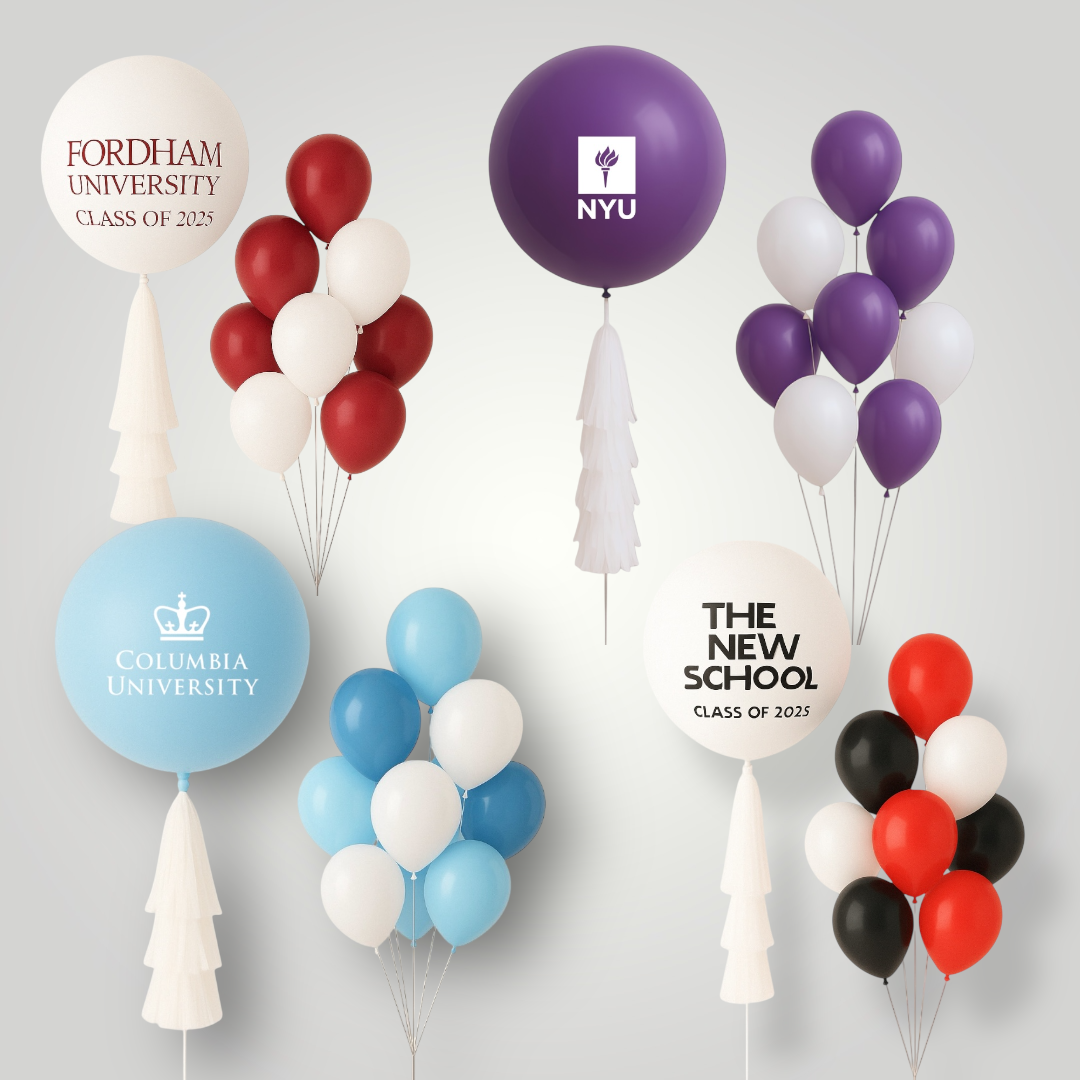 University/School Graduation Balloons - Custom Logo and Colors