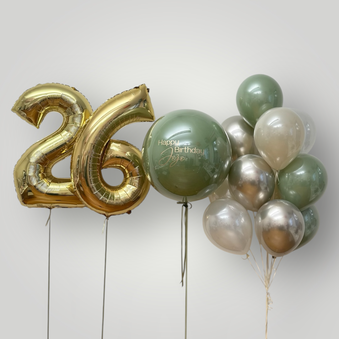 Avocado Green & Gold Birthday Set