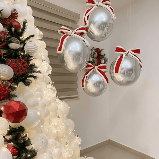 Frosted Silver Ornament Arrangement