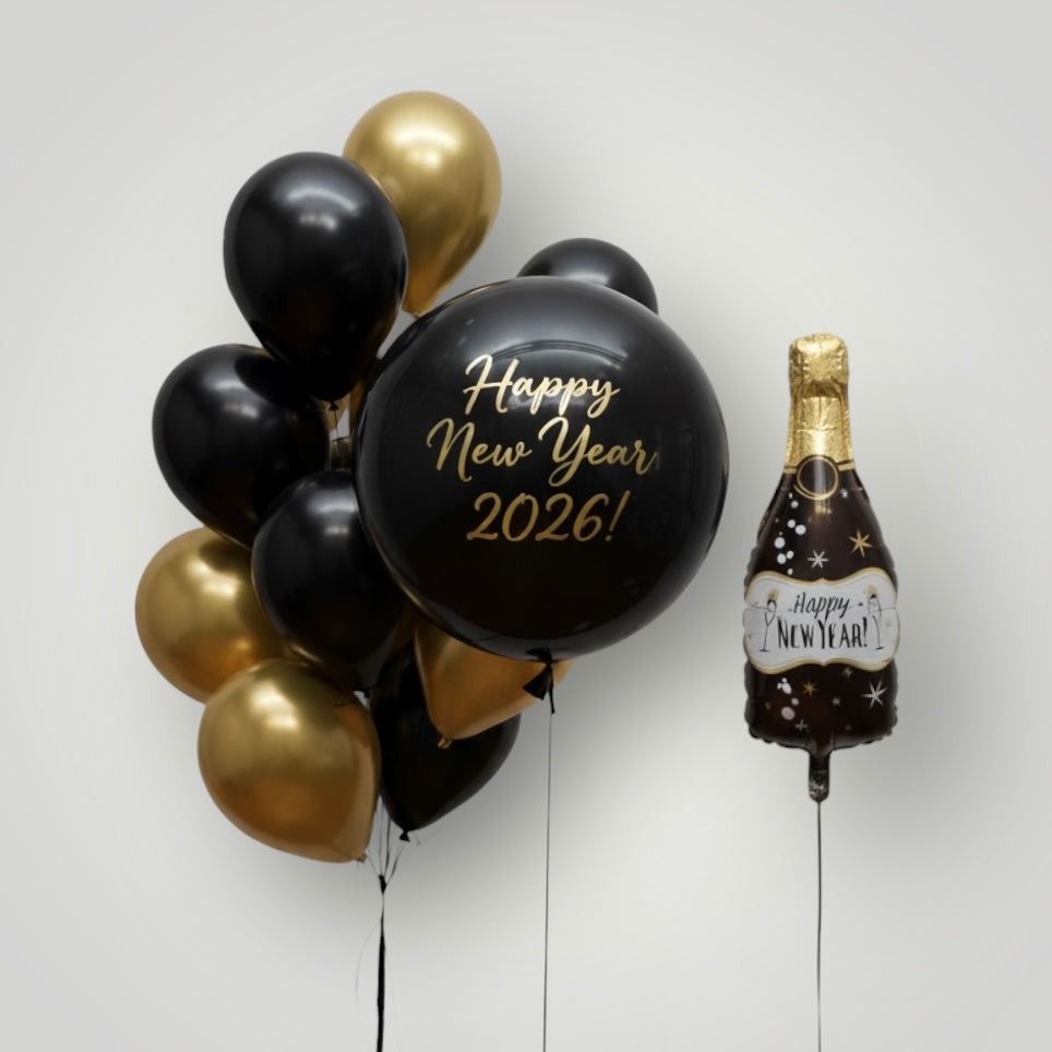 Midnight Toast NYE Balloon Set (Custom Text)