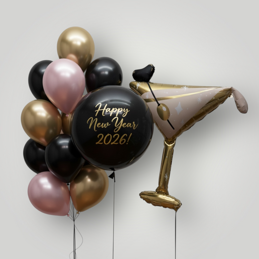 Golden Martini New Year Set (Custom Text)