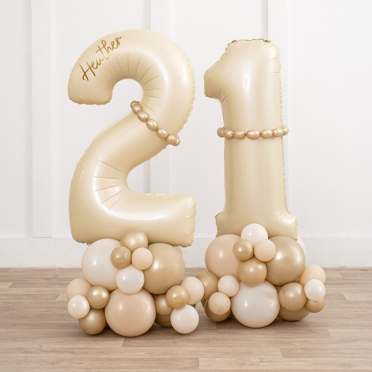 Shades of Cream Standing Balloon Numbers