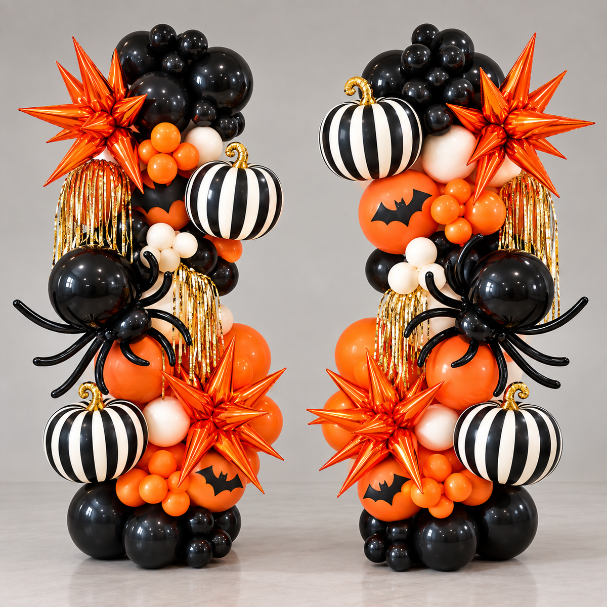 Spooky Golden Spider Halloween Balloon Column Set