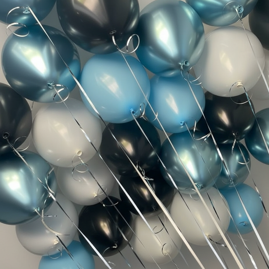 Chrome Blue Balloons