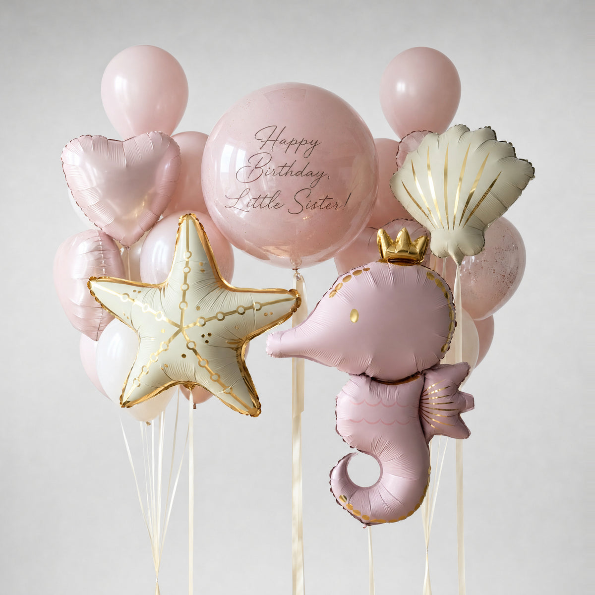 Seashell Princess Birthday Balloon Set