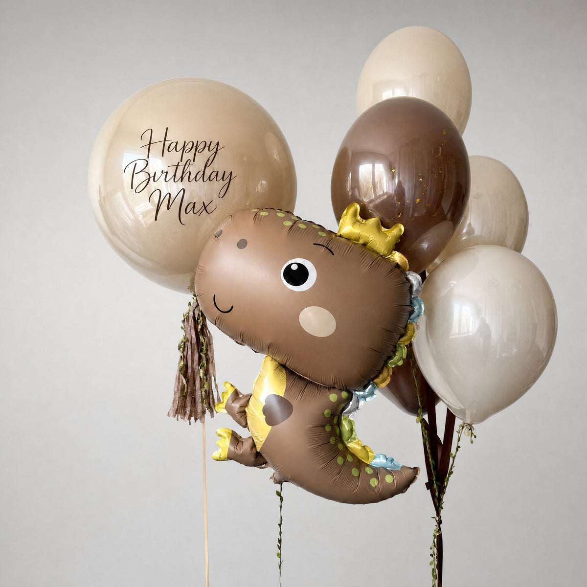 Little Dino King Birthday Balloon Set