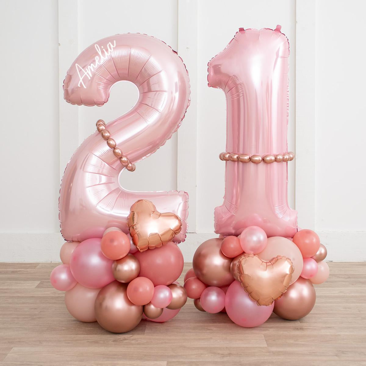 Rose Gold Hearts Number Stack